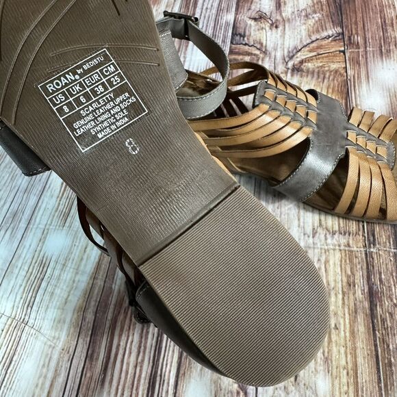 NEW Roan By Bedstu SCARLETTY Womens Size 8 Brown Leather Gladiator Sandals Shoes - Picture 9 of 10